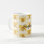 Mug Yellow Honey Bees Christmas (Devant gauche)