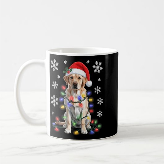 Mug Yellow Labrador Retriever Christmas Tree Light Paj (Gauche)