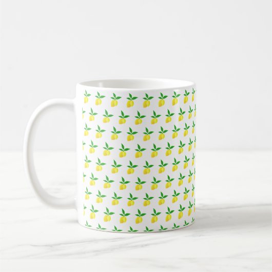 Mug Yellow Lemons Monogram  (Gauche)