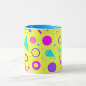 Mug Yellow Neon Memphis Geometric 80s Design (Centre)