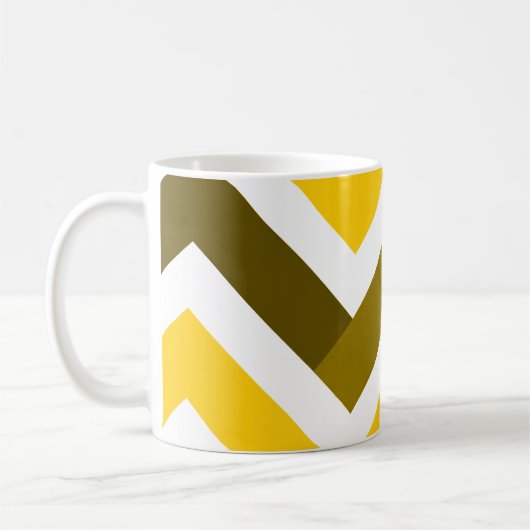 Mug Yellow Olive Chevron Geometric Pattern (Gauche)