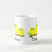 Mug Yellow Owls Design Personalised (Centre)