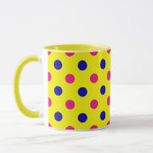 Mug Yellow Pink Blue Polka Dot Pattern (Gauche)