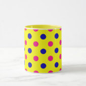 Mug Yellow Pink Blue Polka Dot Pattern (Centre)