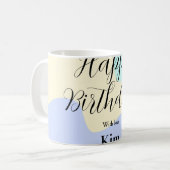 Mug Yellow purple green happy birthday abstract pastel (Devant gauche)