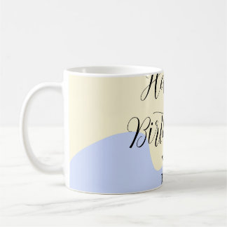 Mug Yellow purple green happy birthday abstract pastel