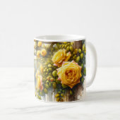 Mug Yellow Roses Watercolor Garden (Devant droit)