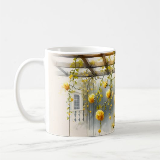 Mug Yellow Roses Watercolor Garden (Gauche)