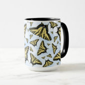 Mug Yellow Swallowtail Butterflies on Blue Sky Pattern (Devant droit)