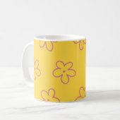 Mug Yellow Y2K Fleur sauvage Bold Retro Spring Cuisine (Devant gauche)