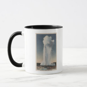 Mug Yellowstone, WYView de la vieille éruption fidèle