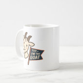 Mug Yep I'm The GOAT Cute Funny Goat Head Design (Devant gauche)