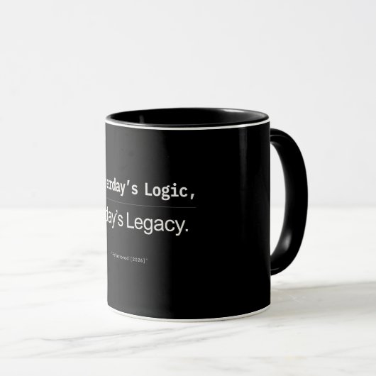 Mug Yesterday’s Logic Today’s Legacy Developer Quote (Devant droit)