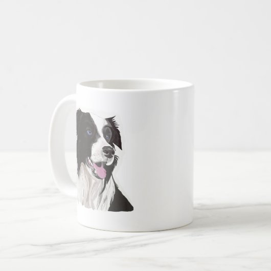 Mug yeux bleus noirs et blancs (Devant gauche)