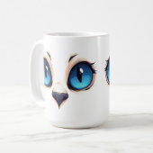 Mug Yeux de chaton mignons gros plan Illustration de v (Devant gauche)