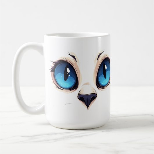 Mug Yeux de chaton mignons gros plan Illustration de v (Gauche)