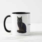 Mug Yeux de démarrage du chat noir | Je vous regarde b (Gauche)