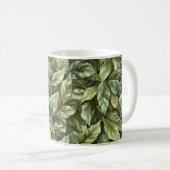 Mug Yeux de Gobelin à Feuilles Vertes (Devant droit)