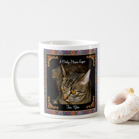 Mug Yeux d'or Paisley psychédélique (Avec donut)