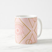 Mug Yeux en or rose : conception géométrique sans cout (Devant droit)