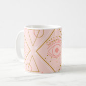 Mug Yeux en or rose : conception géométrique sans cout (Devant gauche)