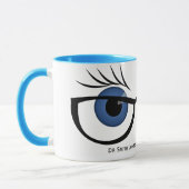 Mug Yeux et lunettes bleus (Gauche)