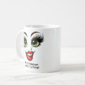 Mug Yeux fabuleux et féroces Visage drôle (Devant gauche)
