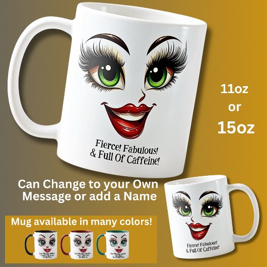 Mug Yeux fabuleux et féroces Visage drôle