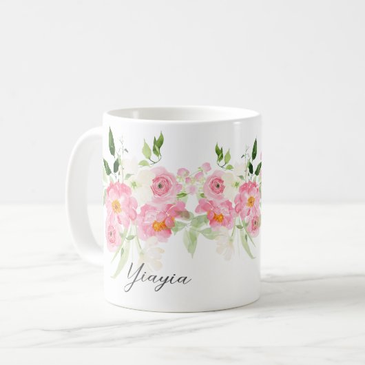 Mug Yiayia florale du printemps (Devant gauche)