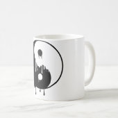 Mug Yin Et Yang Peinture Blanche Noir Fondre Pots Bros (Devant droit)