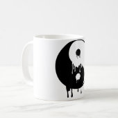 Mug Yin Et Yang Peinture Blanche Noir Fondre Pots Bros (Devant gauche)
