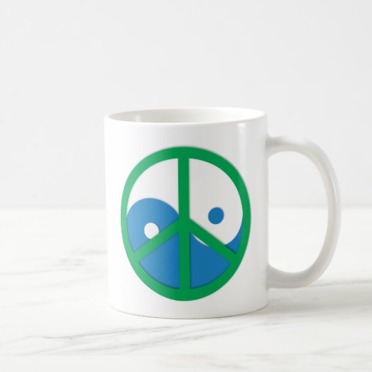 Mug Yin-Yang avec signe de paix (Droite)