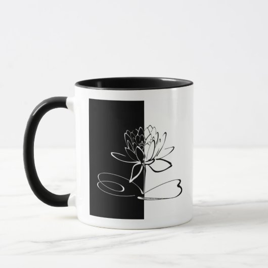 Mug Yin Yang Black Lotus Blossom (Gauche)