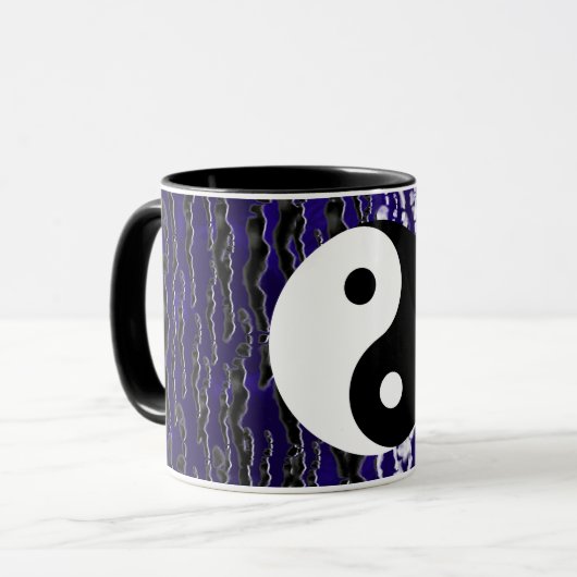 Mug Yin Yang Bleu Tranquillité Énergie Zen (Devant gauche)