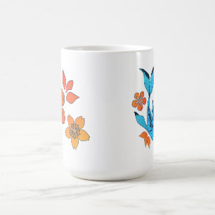 Mug Yin Yang Fleur Koi poisson bleu
