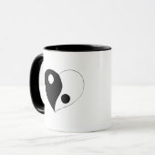 Mug Yin Yang Heart (B/W) (Devant gauche)