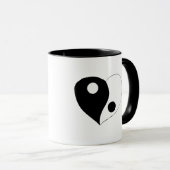 Mug Yin Yang Heart (B/W) (Devant droit)