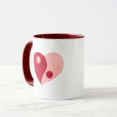 Mug Yin Yang Heart (Rouge/Rose) (Devant gauche)