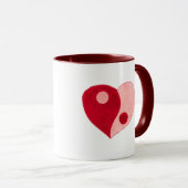Mug Yin Yang Heart (Rouge/Rose) (Devant droit)