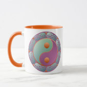 Mug Yin Yang Médaillon Violet Turquoise (Gauche)