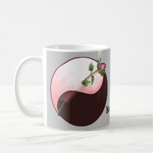 Mug yin Yang rose rouge
