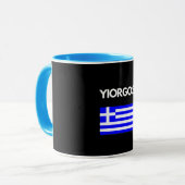 Mug Yiorgos Grecque avec un drapeau grec (Devant gauche)
