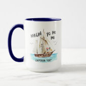 Mug Yo Ho Pirate Père Noël Navire Capitaine Noël (Gauche)