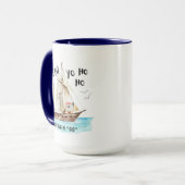 Mug Yo Ho Pirate Père Noël Navire Capitaine Noël (Devant gauche)