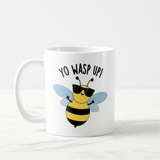 Mug Yo Wasp Up Funny Bug Pun (Gauche)