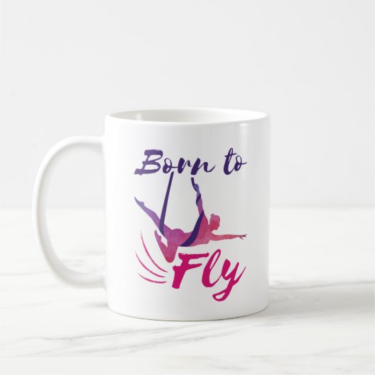 Mug Yoga Aérien soies Né pour voler (Gauche)