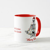 Mug Yoga éffrayant Squelette Joyeux Noël fêtes Noël No (Devant droit)
