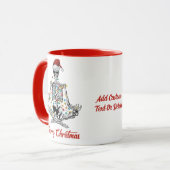 Mug Yoga éffrayant Squelette Joyeux Noël fêtes Noël No (Devant gauche)