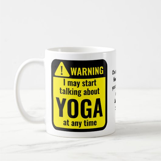 Mug Yoga Funny Personalized Warning (Gauche)