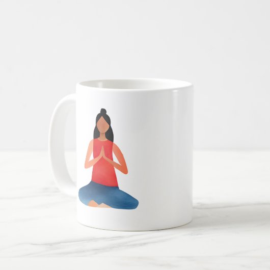 Mug Yoga girl Meditation Namaste (Devant gauche)